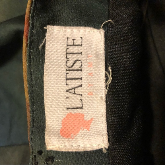 Navy blue floral midi dress - Picture 3 of 4